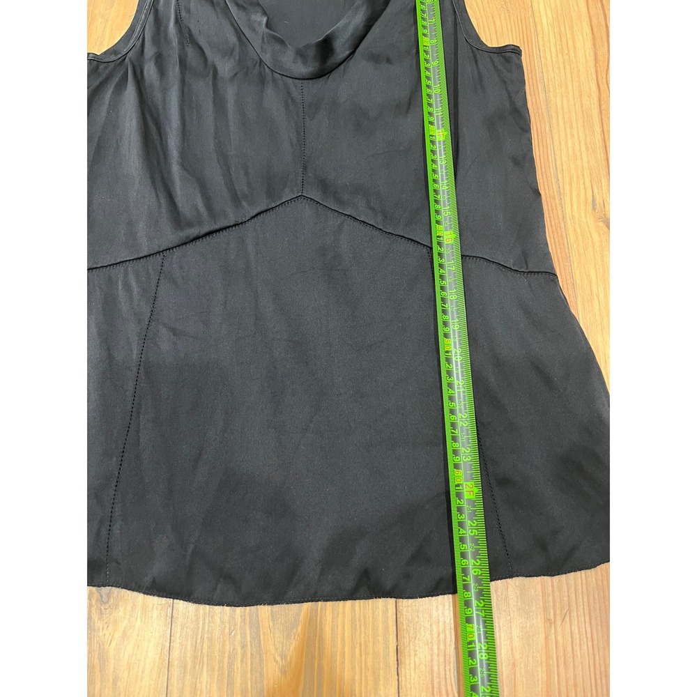Tory Burch Black Silk Sleeveless Cowl Neck Tank Top Women's Size 6 - Picture 6 of 8